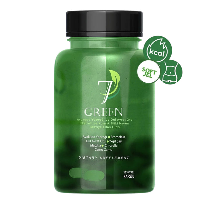 7 Green  Softgel Capsules | Groene Kruidenformule met Matcha, Chlorella & Bromelaïne | 30 Softgels