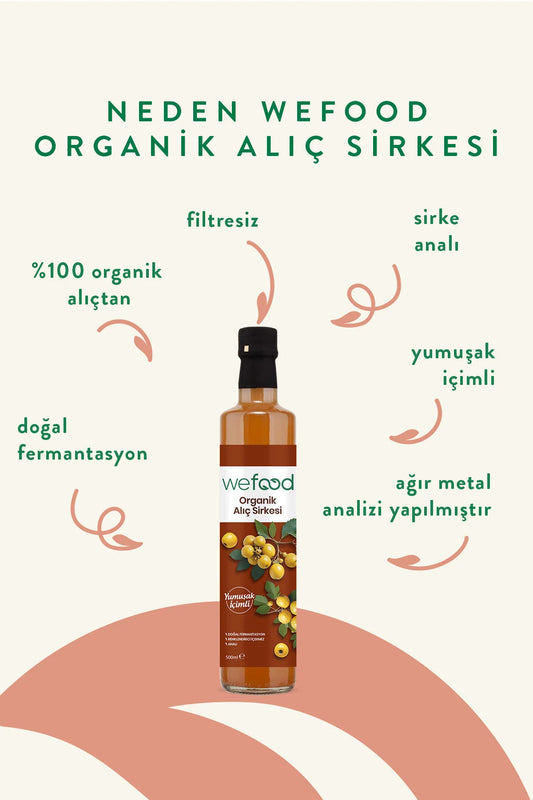 Wefood Meidoornazijn – 100% Alıç Sirkesi – Natuurlijk Gefermenteerde Meidoornazijn – 500 ml