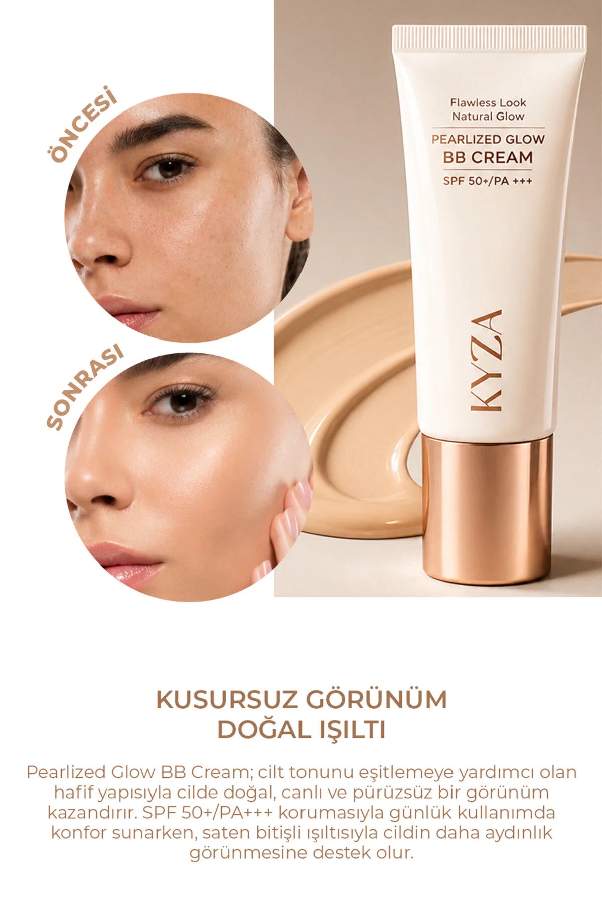 Kyza Pearlized Glow BB Cream Medium SPF 50+ PA+++ 30 ml – Hydraterende Getinte Gezichtscrème