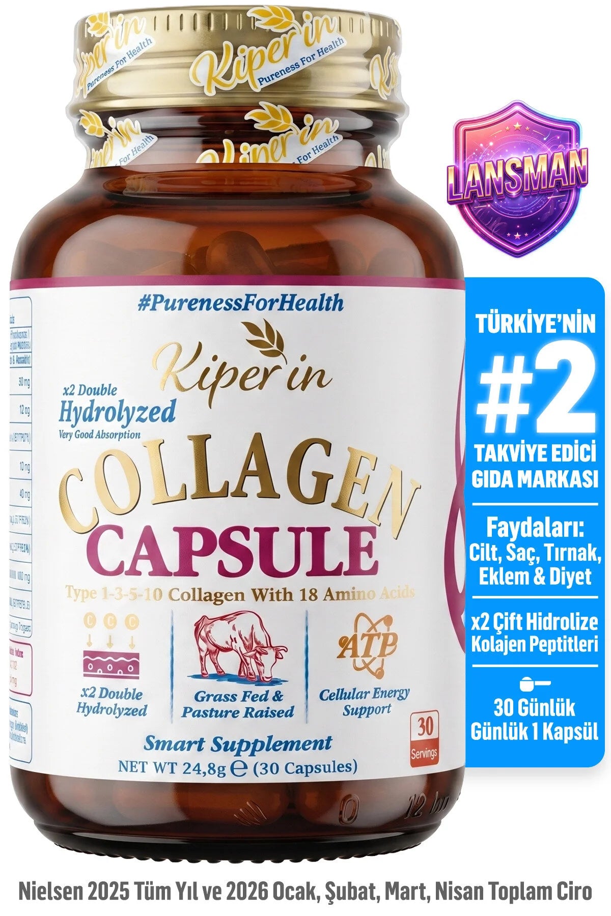 Kiperin Collagen Capsule Type 1-3-10 30 Capsules