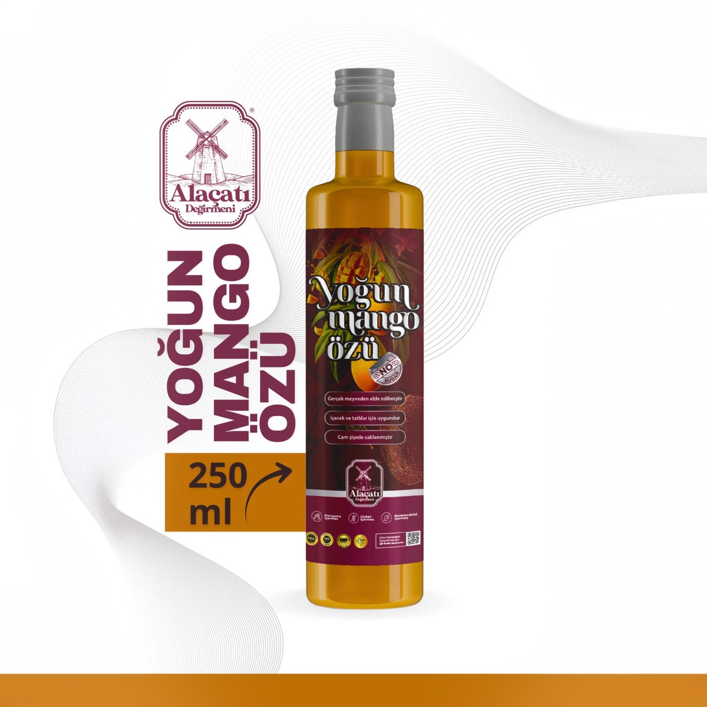 Alaçatı Değirmeni Yoğun Mango Özü Mango Drink Concentrate 250 ml