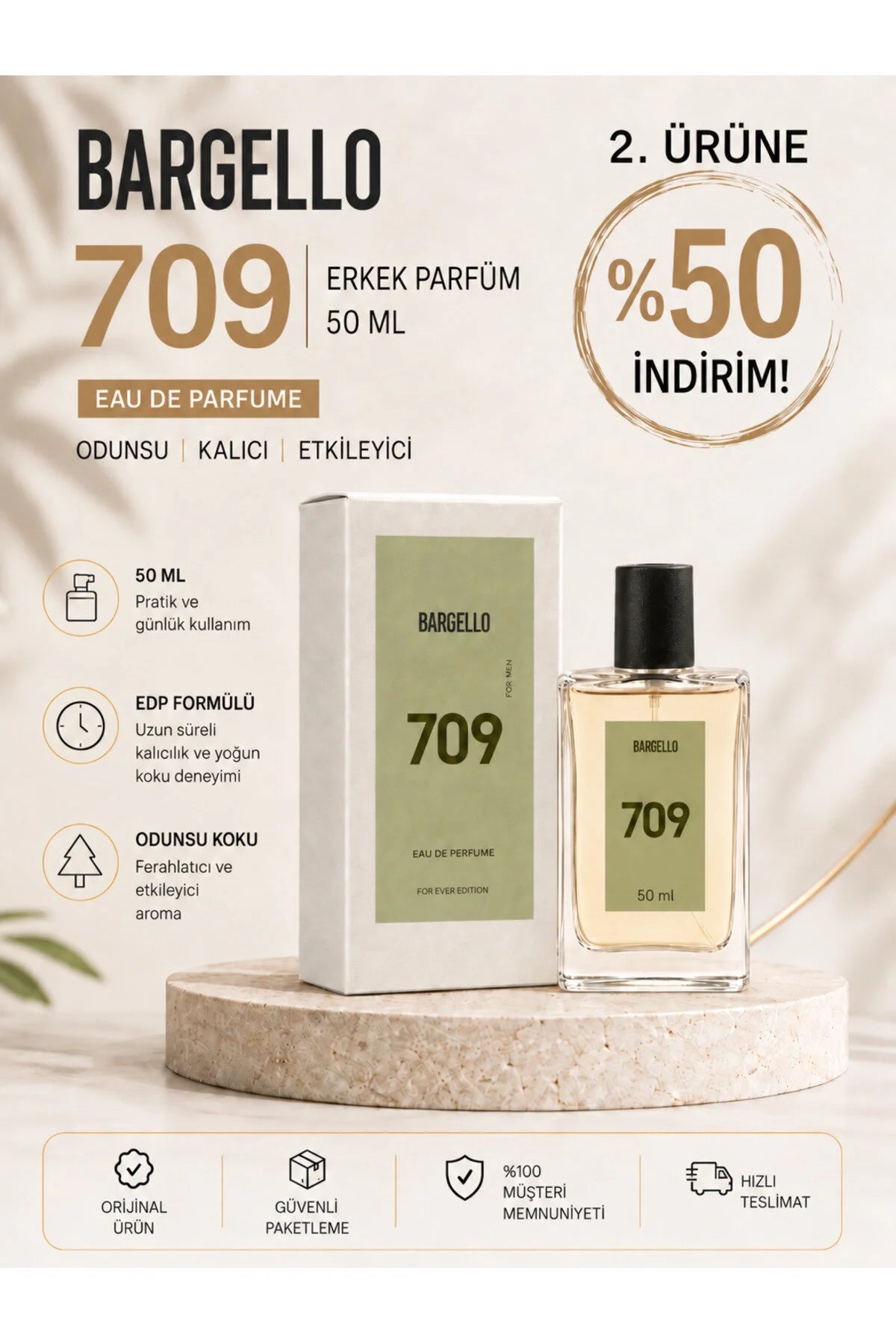 Bargello 709 For Men Eau de Parfum – Herenparfum – 50 ml – EDP – Aromatisch & Houtachtig