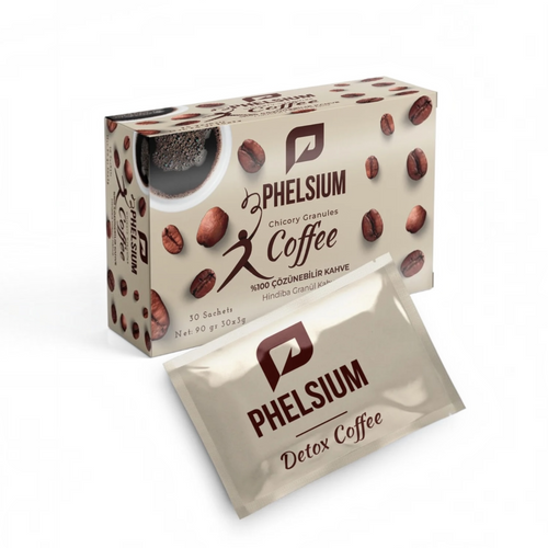 Phelsium Chicory Granules Coffee – Instant Koffie met Cichorei, Gymnema & Bromelaïne – 30 Sachets x 3 g – 90 g