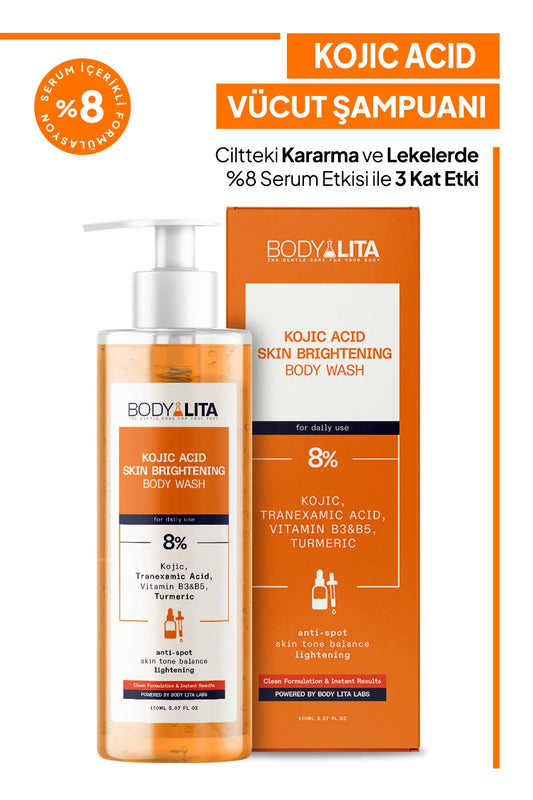 BODYLITA Kojic Acid Skin Brightening Body Wash 8% – Anti-Spot Shower Gel