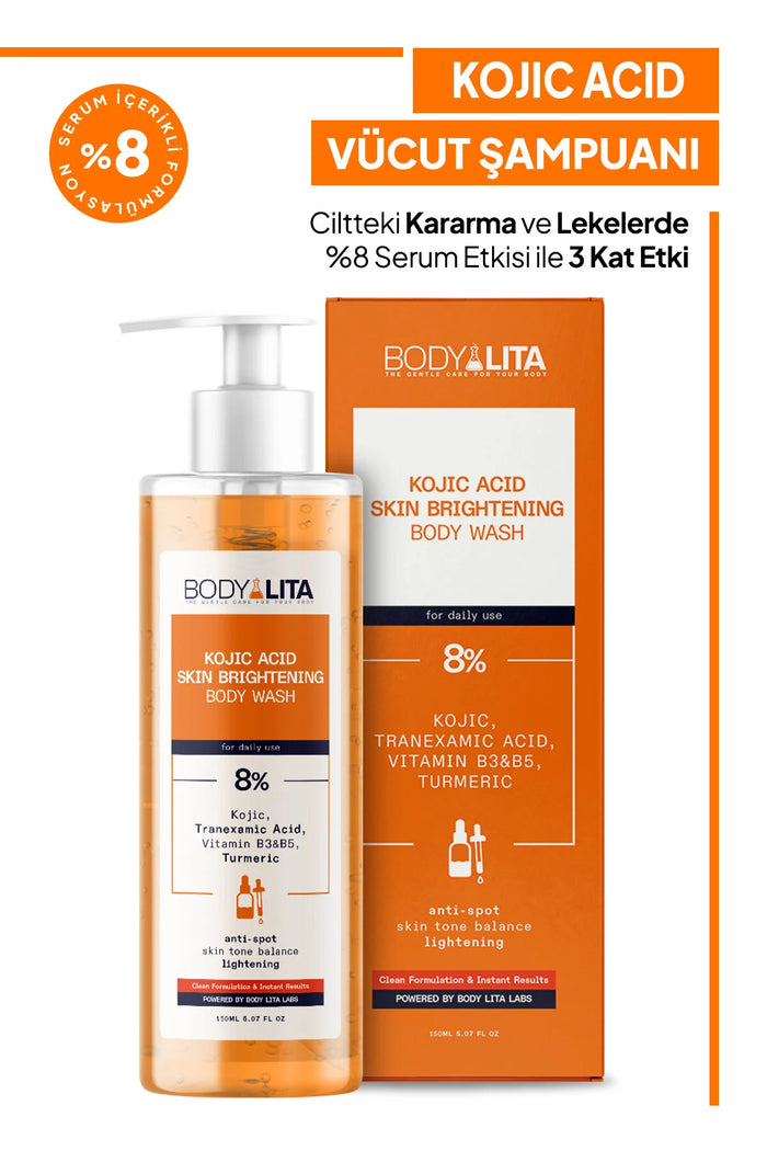 BODYLITA Kojic Acid Skin Brightening Body Wash 8% – Anti-Spot Shower Gel