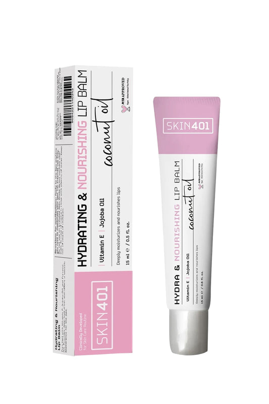 Skin401 Lippenbalsem Lip Balm Hydrating & Nourishing - Vegan - Hydraterende & Verzorgende Lippenbalsem - Vitamine E + Jojoba Oil (kokosolie) - Alle huidtypen -15 ml