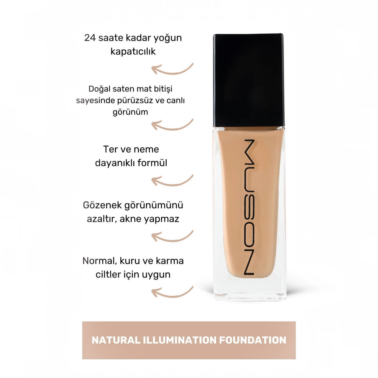 MUSON Natural Illumination Foundation 140 Light 30 ml | Verhelderende Vloeibare Foundation met Natuurlijke Finish