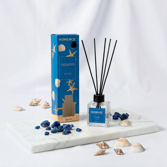 HOMENCE Ocean Reed Diffuser 100 ml – Geurstokjes Ocean – Huisparfum – Frisse & Maritieme Geur