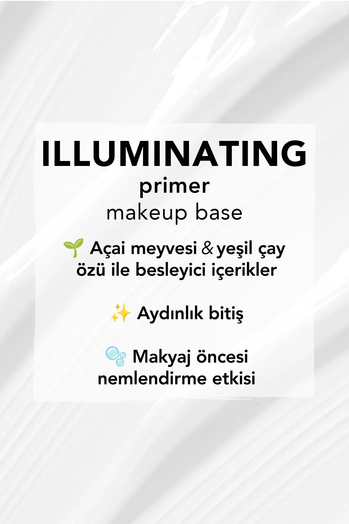 Flormar Illuminating Primer Makeup Base – Verhelderende Make-up Primer met Groene Thee & Silver Vine Extract – 30 ml