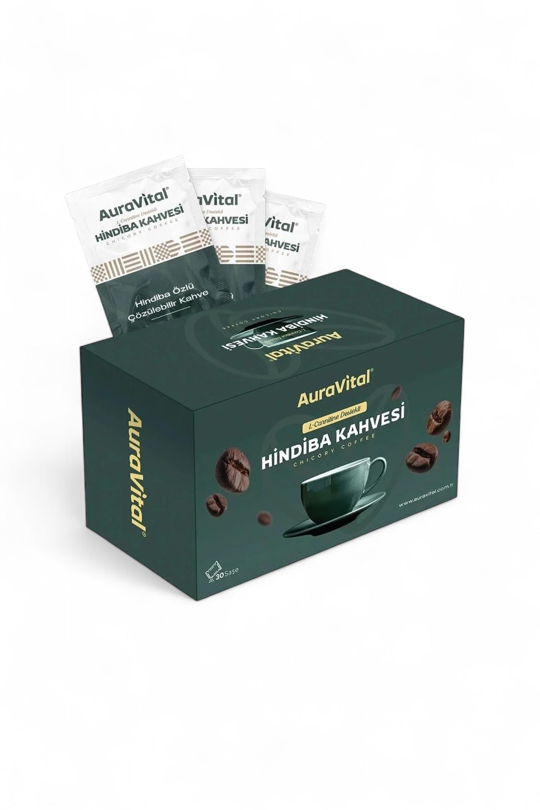 AuraVital Koffie - Hindiba (Cichorei) Koffie Detox Formulier Dieet Bevat L-Carnitine 30x3 gr