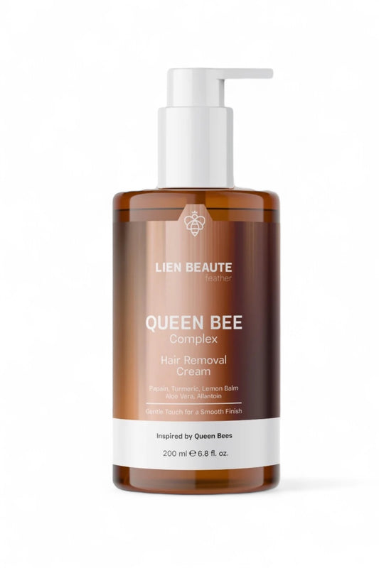 Lien Beaute Queen Bee Complex Ontharingscrème Unisex (Haar Removal Cream) - met Papaja / Kurkuma / Citroenmelisse / Allantoïne & Aloë Vera - Verwijdert effectief ongewenst haar - Dermatologisch getest - voor Alle Huidtypen - 200 ml