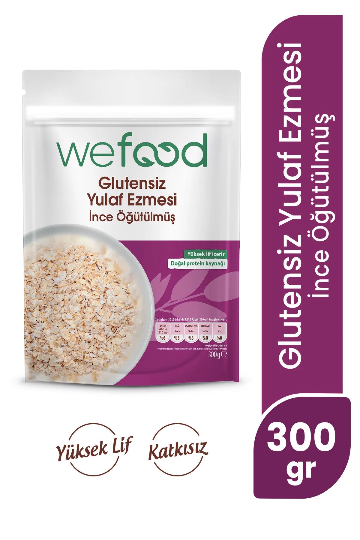 Wefood Glutenvrije Havermout Fijn Gemalen – 300 g – Vezelrijk – Bron van Eiwitten – Vegan