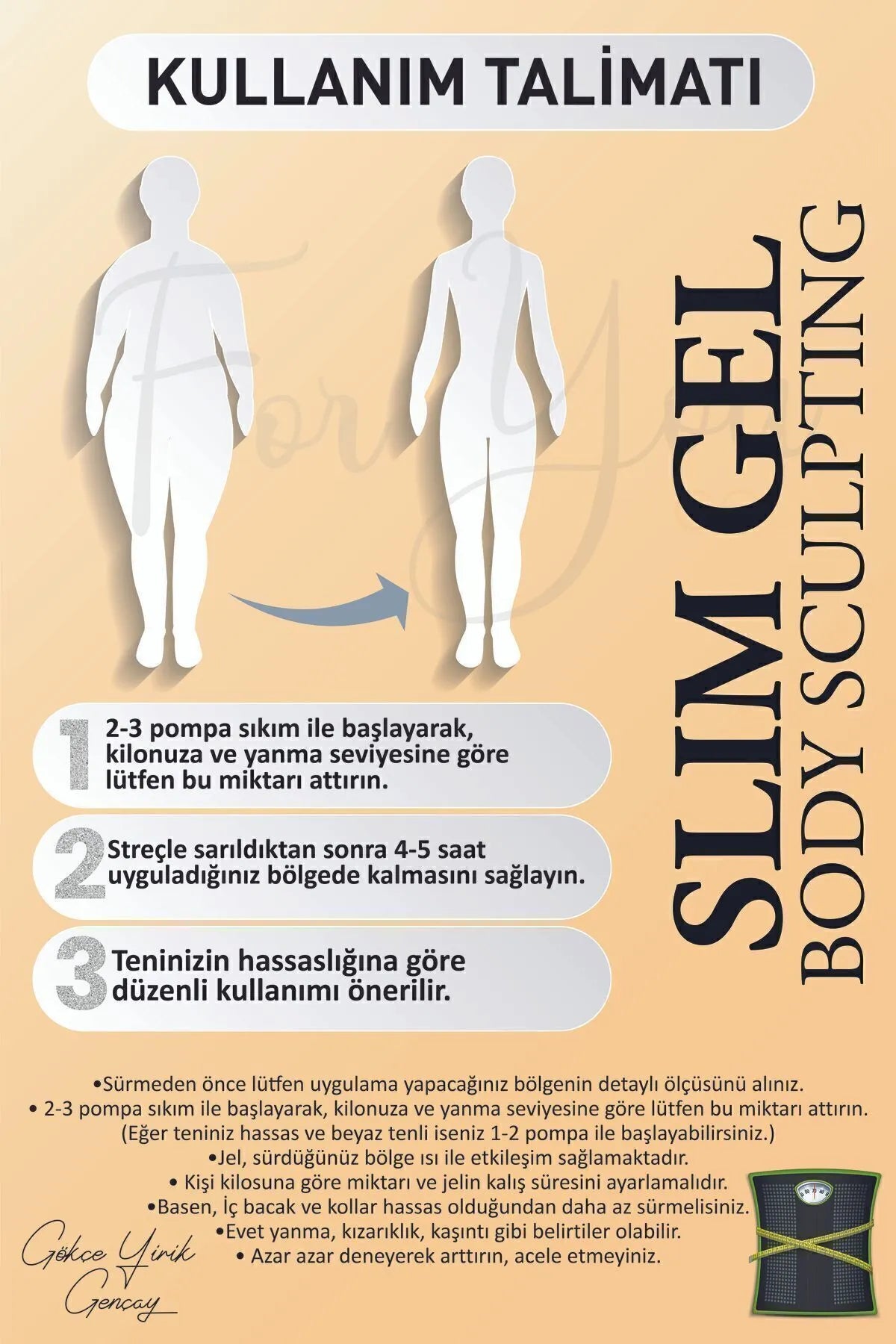 For You Gold Slim Gel Slimmer - Verstevigend - Vetverbrander - Regionaal afslanken - Buik verzakking - taille - heupen - billen - armen - Anti-stretch en cellulitis/striae crème (enkel) 250 ml