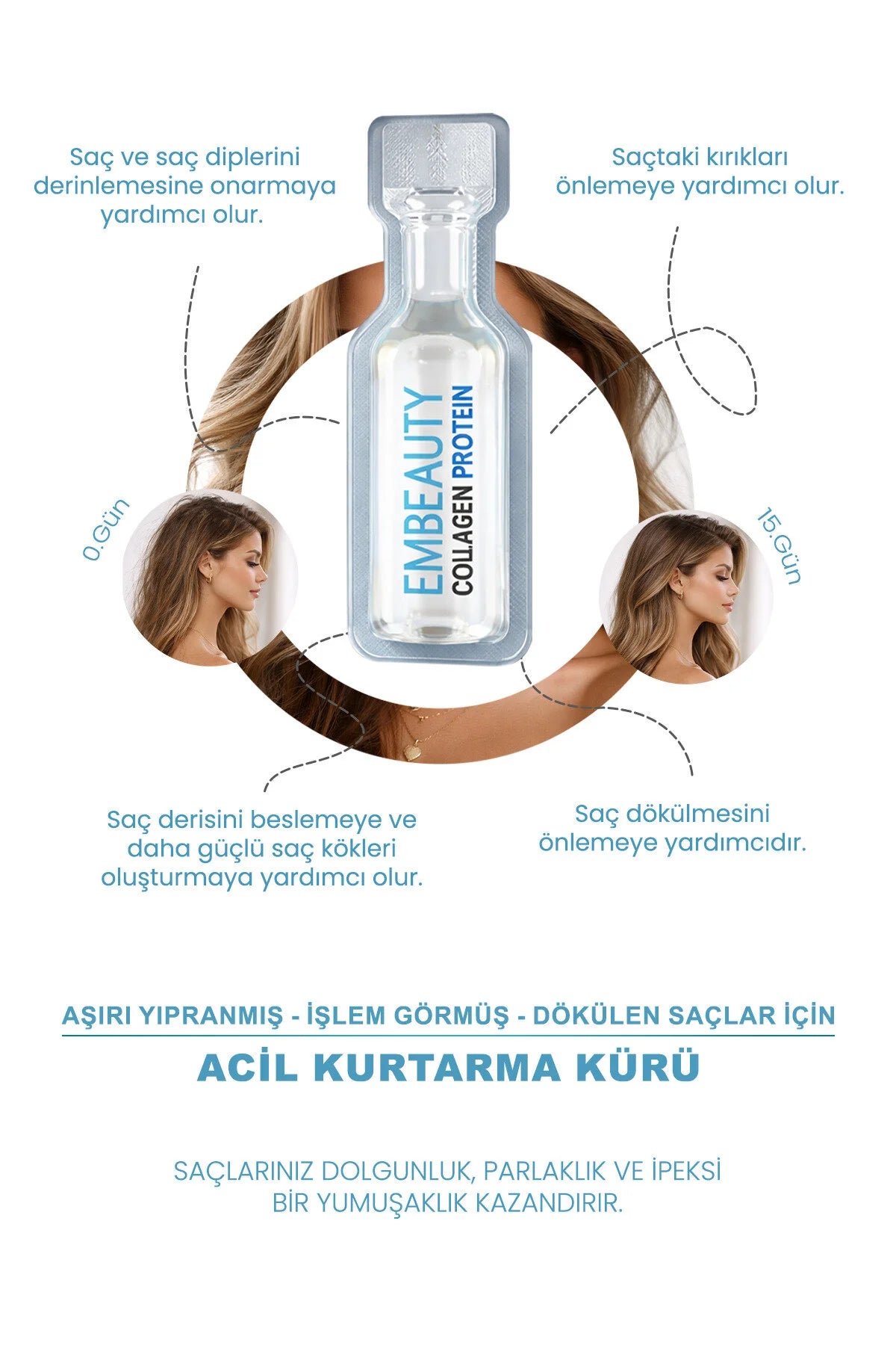 Embeauty Multivitamin Haarverzorgingskuur Ampullen – Collageen & Proteïne Haarherstel 5x10 ml