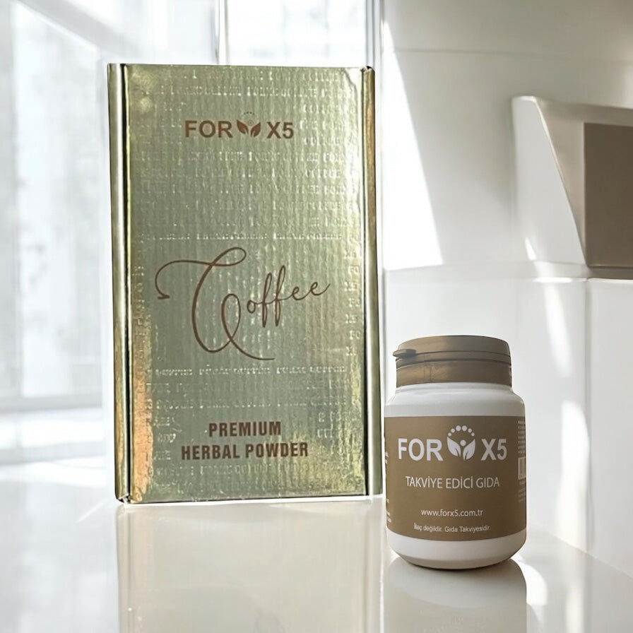 FORX5 Coffee Kahve Detox 30 stuks + FORX5 Voedingssupplement 15 capsules aanvullende voeding die gewichtsverlies helpt en ondersteunt