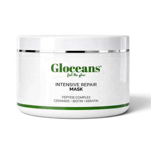 Gloceans Intensive Repair Mask – Herstellend Haarmasker met Peptide Complex, Ceramide, Biotine & Keratine – Voor Beschadigd en Droog Haar – 350 ml