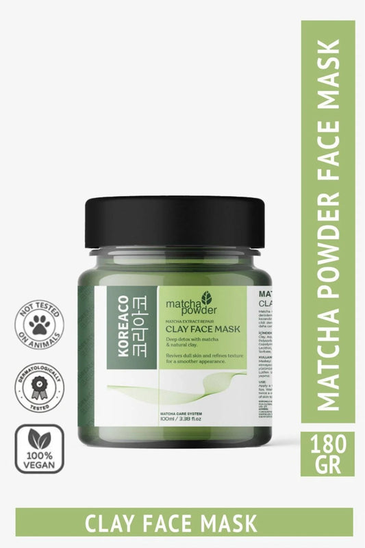 Koreaco Matcha Clay Face Mask 150ml – Diep Reinigend Gezichtsmasker met Groene Thee