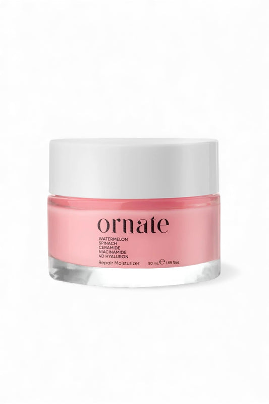 Ornate Repair Moisturizer Cream - Hydraterende & Verhelderende Gezichtscrème op waterbasis - Watermeloen - Spinazie - Ceramide - Peptiden - Niacinamide & 4D Hyaluronzuur - Alle huidtypen -50 ml