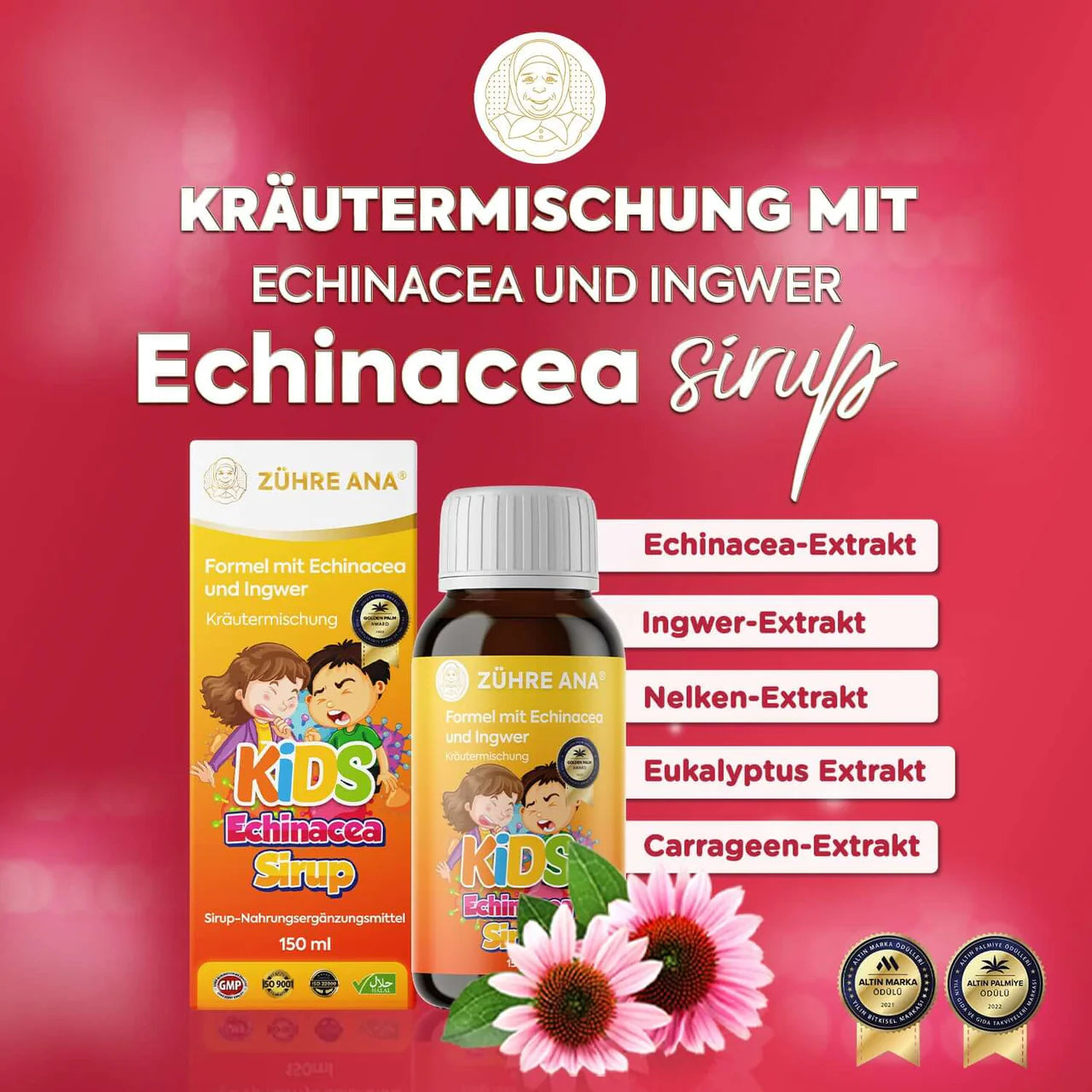 Zühre Ana Kids Echinacea Siroop met Gember 150 ml