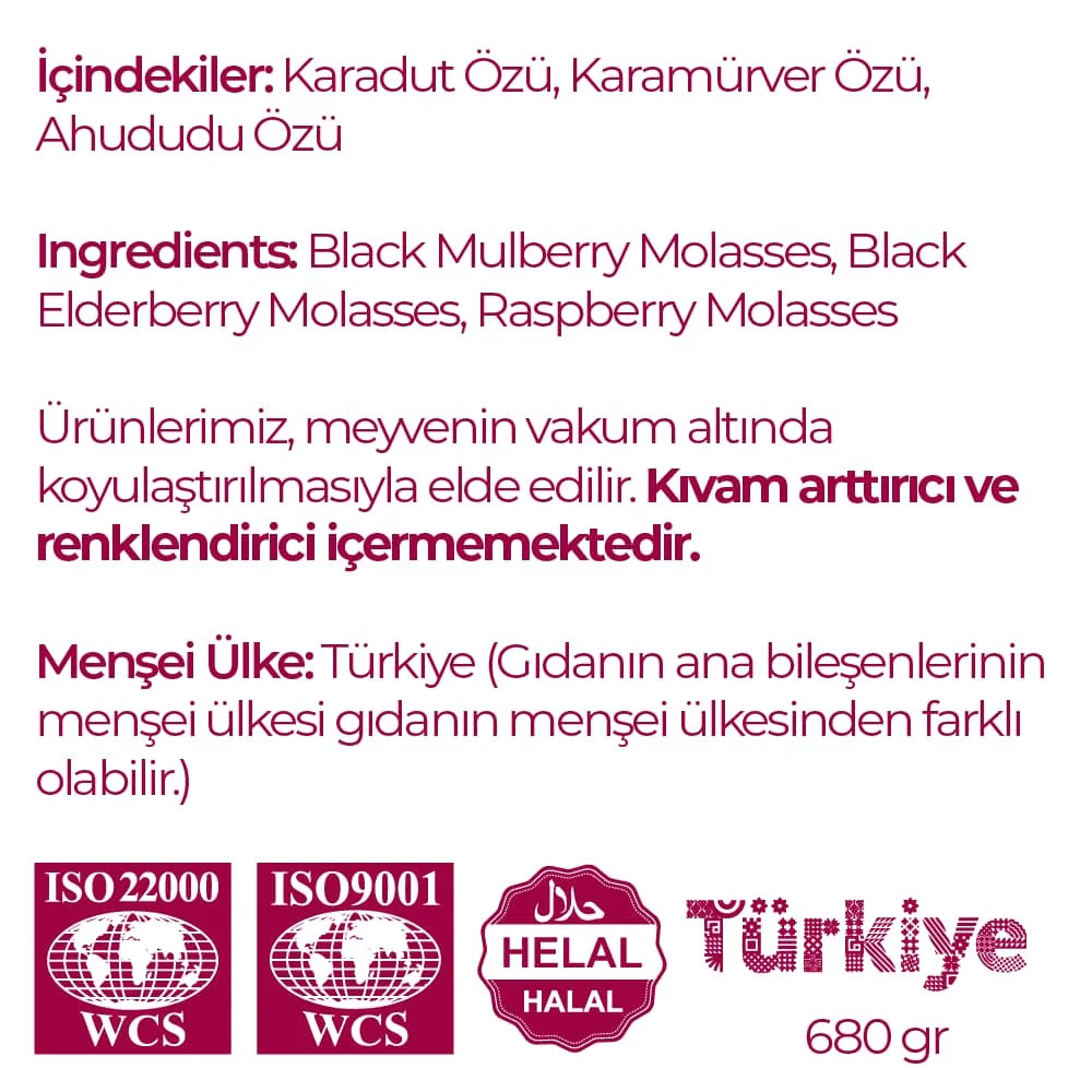 Power Vital Özü Black Elderberry, Blueberry & Raspberry Molasses 680 g | Vlierbes, Bosbes en Framboos Melasse