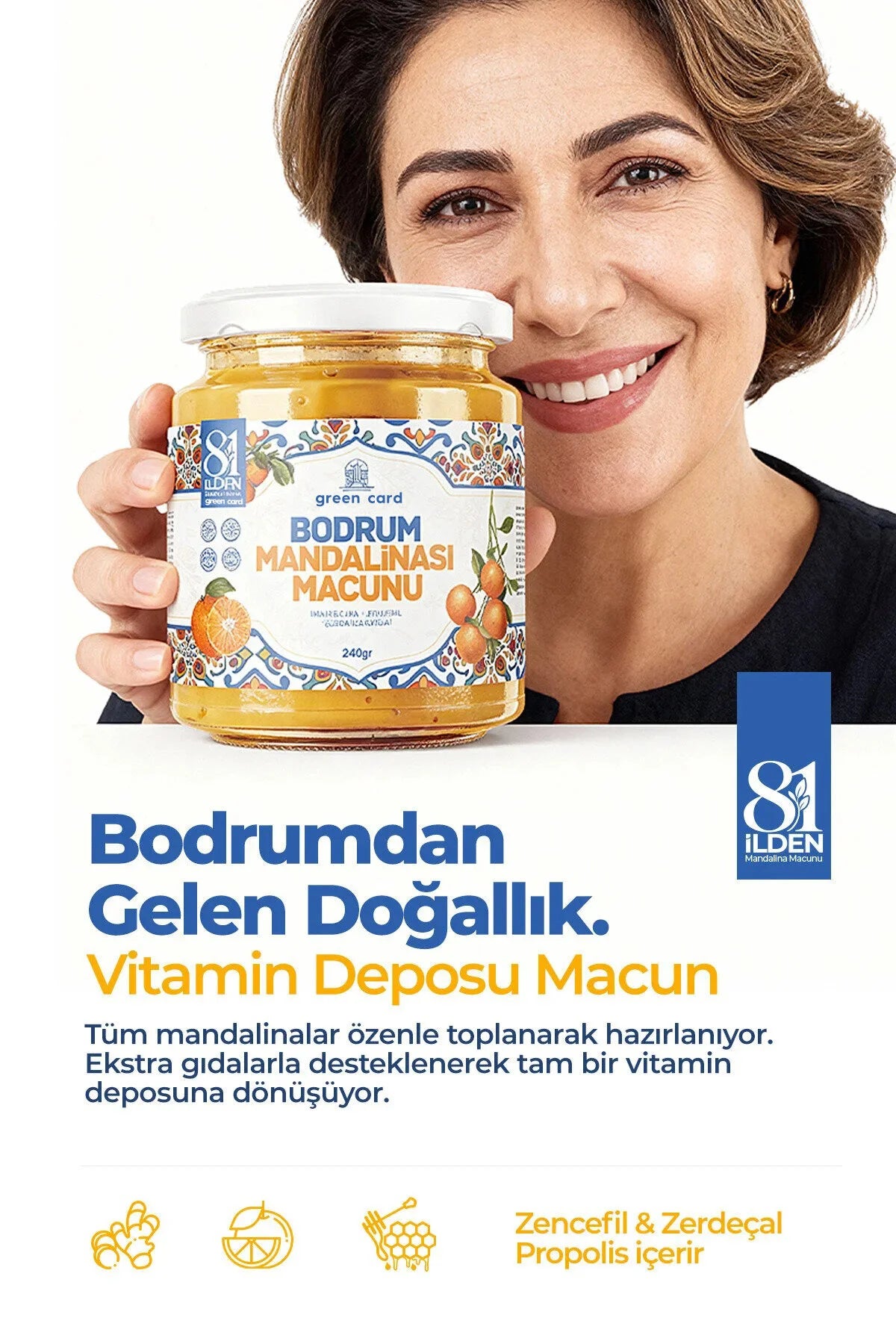 81 ILDEN Bodrum Mandarijnen Pasta 240g – Natuurlijke Energie & Immuun Ondersteuning met Gember, Kurkuma & Vitamine C