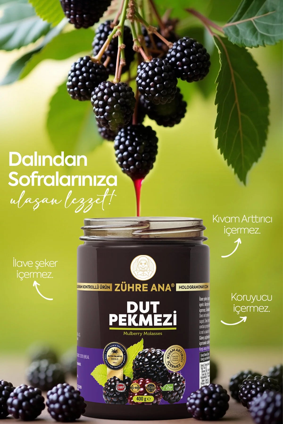 Zühre Ana Dut Pekmezi 400 g | 100% Mulberry Molasses Zonder Toegevoegde Suiker