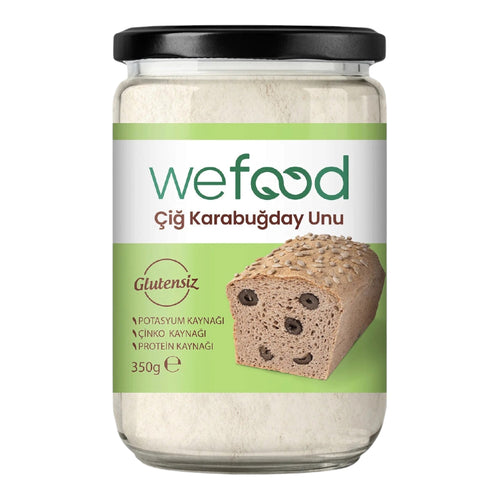Wefood Boekweitmeel – 100% Rauwe Boekweit – Glutenvrij – Vezelrijk – Bron van Eiwitten, Kalium & Zink – 350 g