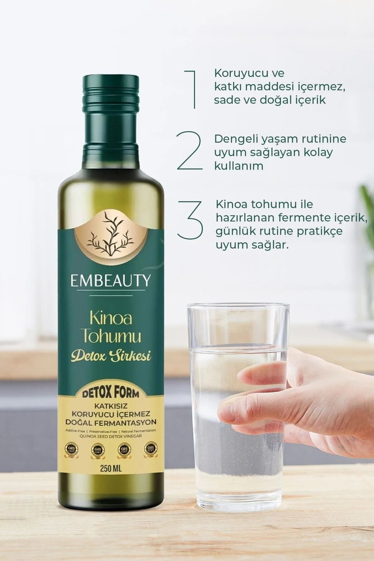 Embeauty Quinoazaadazijn – Natuurlijk Gefermenteerde Azijnmix – 250 ml