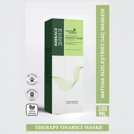 Koreaco Matcha Therapy Hair Mask 200ml – Verzorgend Haarmasker voor Droog en Beschadigd Haar