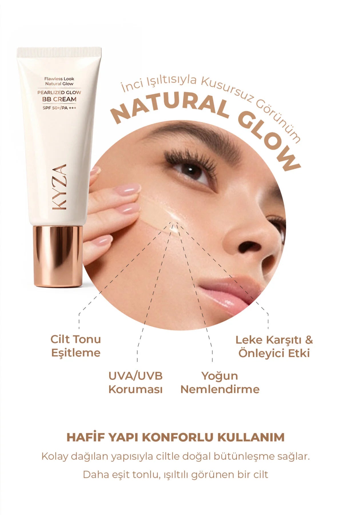 Kyza Pearlized Glow BB Cream Medium SPF 50+ PA+++ 30 ml – Hydraterende Getinte Gezichtscrème