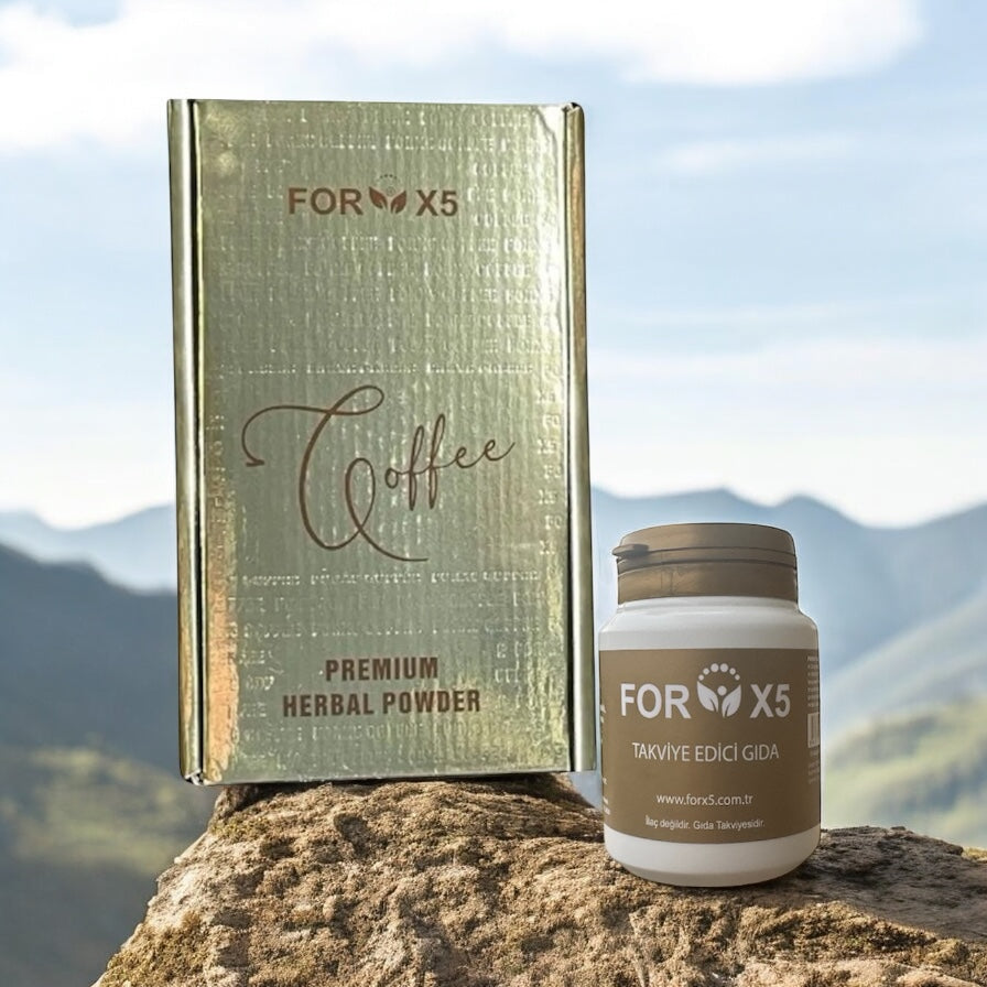 FORX5 Coffee Kahve Detox 30 stuks + FORX5 Voedingssupplement 15 capsules aanvullende voeding die gewichtsverlies helpt en ondersteunt