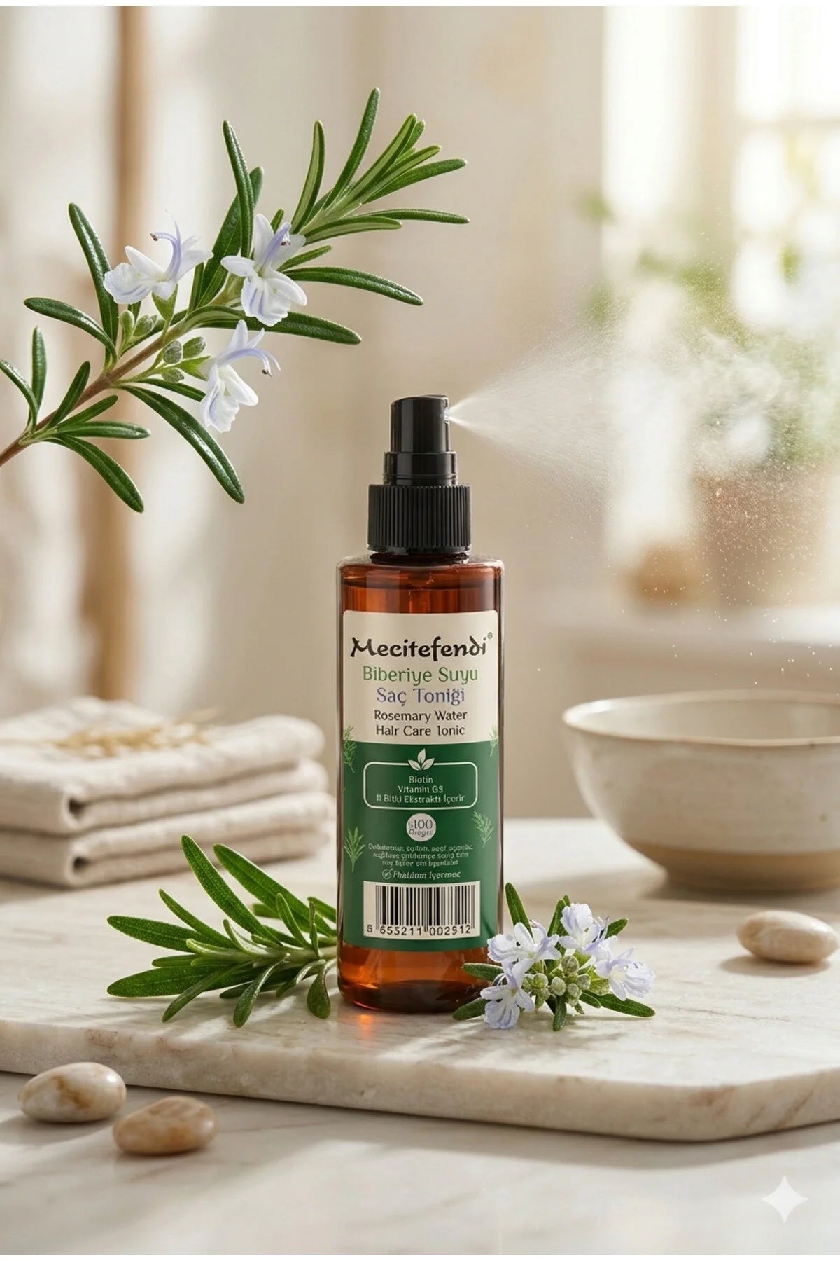 Mecitefendi Rosemary Water Hair Care Tonic 150ml | Biberiye Suyu Saç Toniği Biotin & Vitamin B3
