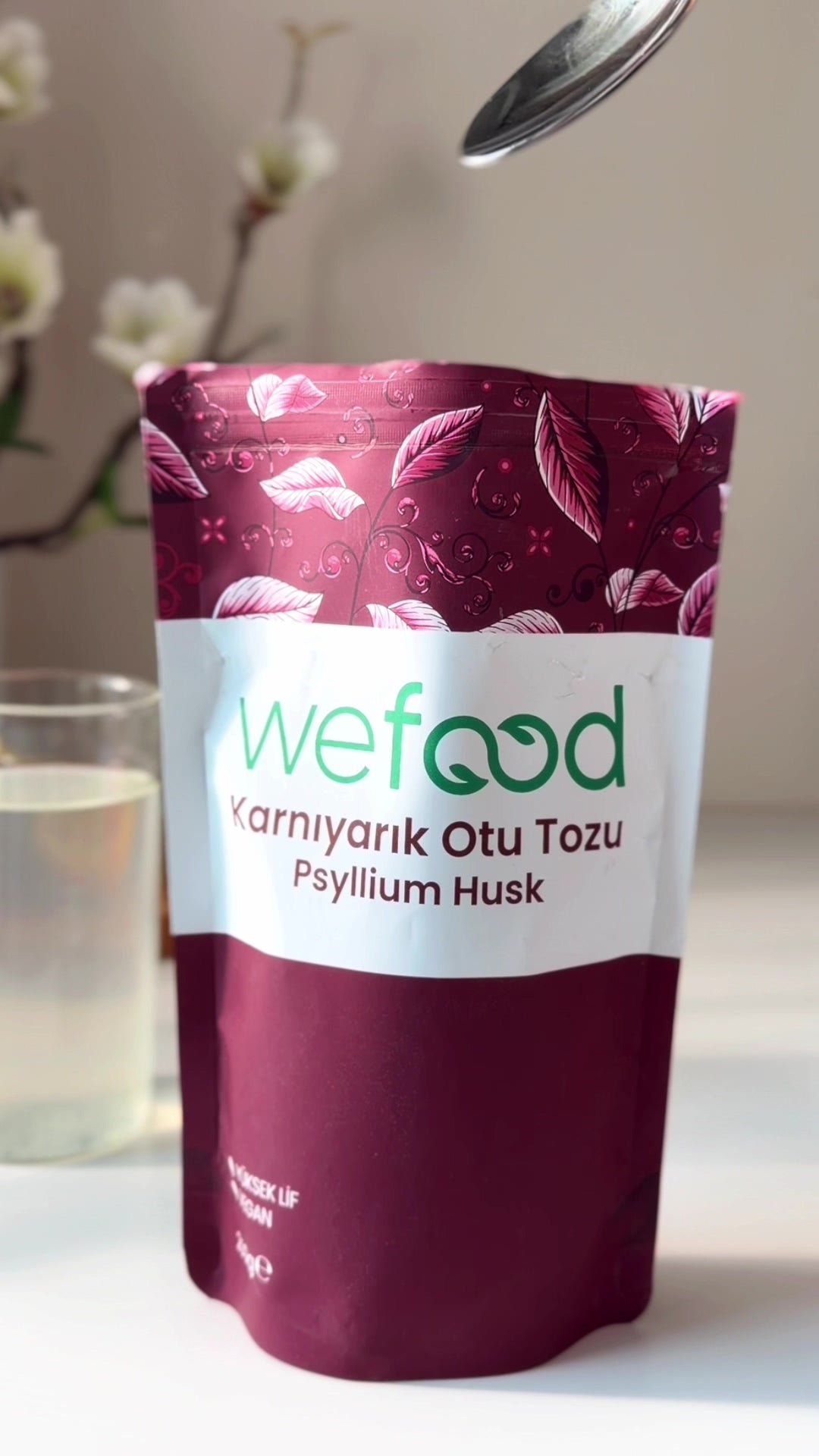 Wefood Psyllium Husk Karnıyarık Otu Tozu 200g - Hoog Vezelgehalte - Glutenvrij & Vegan - Oplosbare Vezels
