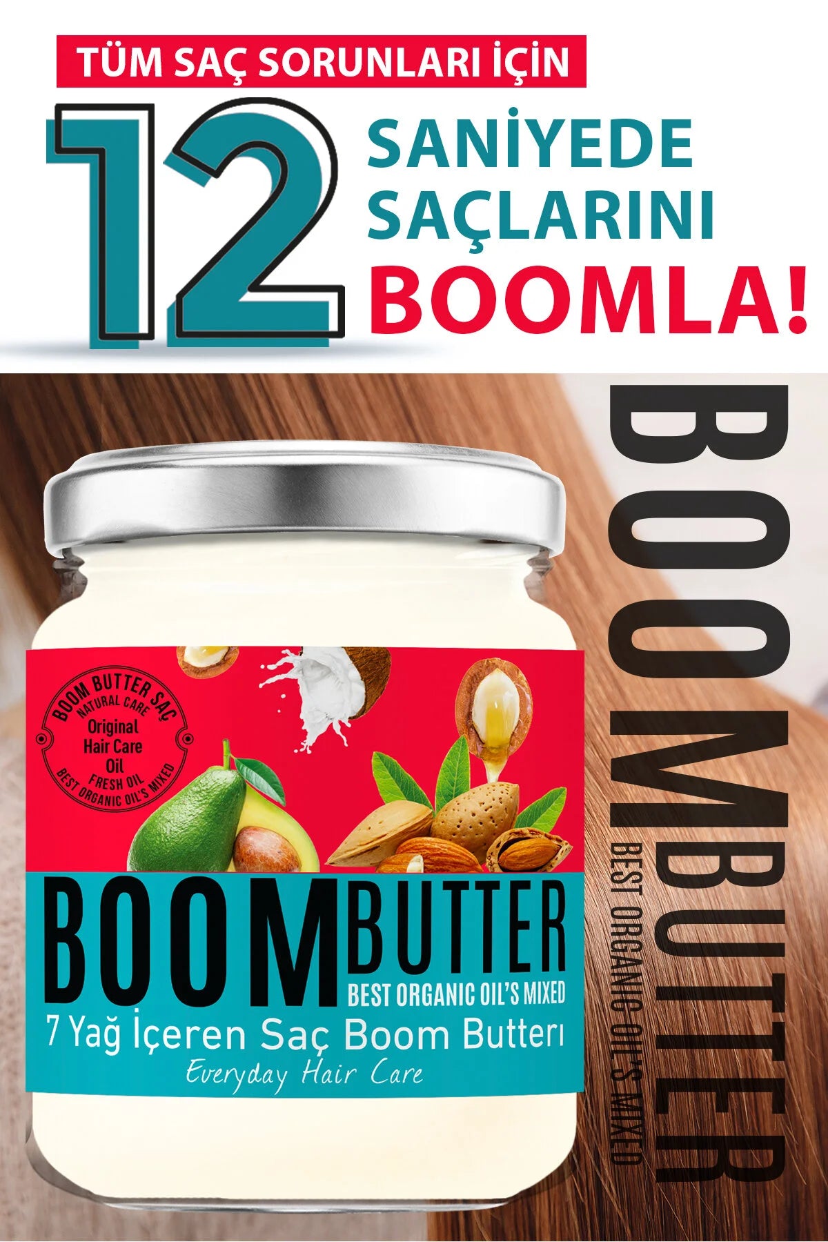 Boom Butter Hair Care Oil 7 Oils – Intensieve Haarverzorging & Hydratatie