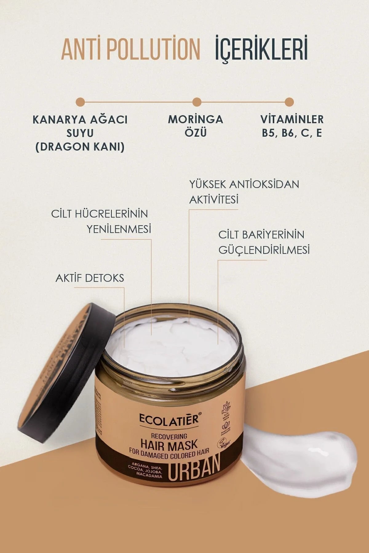 Ecolatier Urban Recovering Hair Mask 380 ml | Haarmasker voor Beschadigd en Gekleurd Haar
