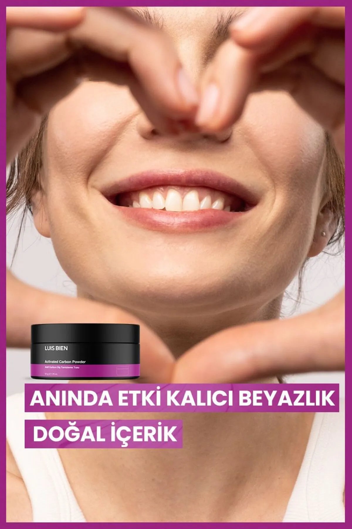Luis Bien - Geactiveerde Koolstof Tandenbleekpoeder - Tegen sigaretten- thee- en koffievlekken - Zuiverend & Witmakend Effect - Natuurlijke formule - 50 gram