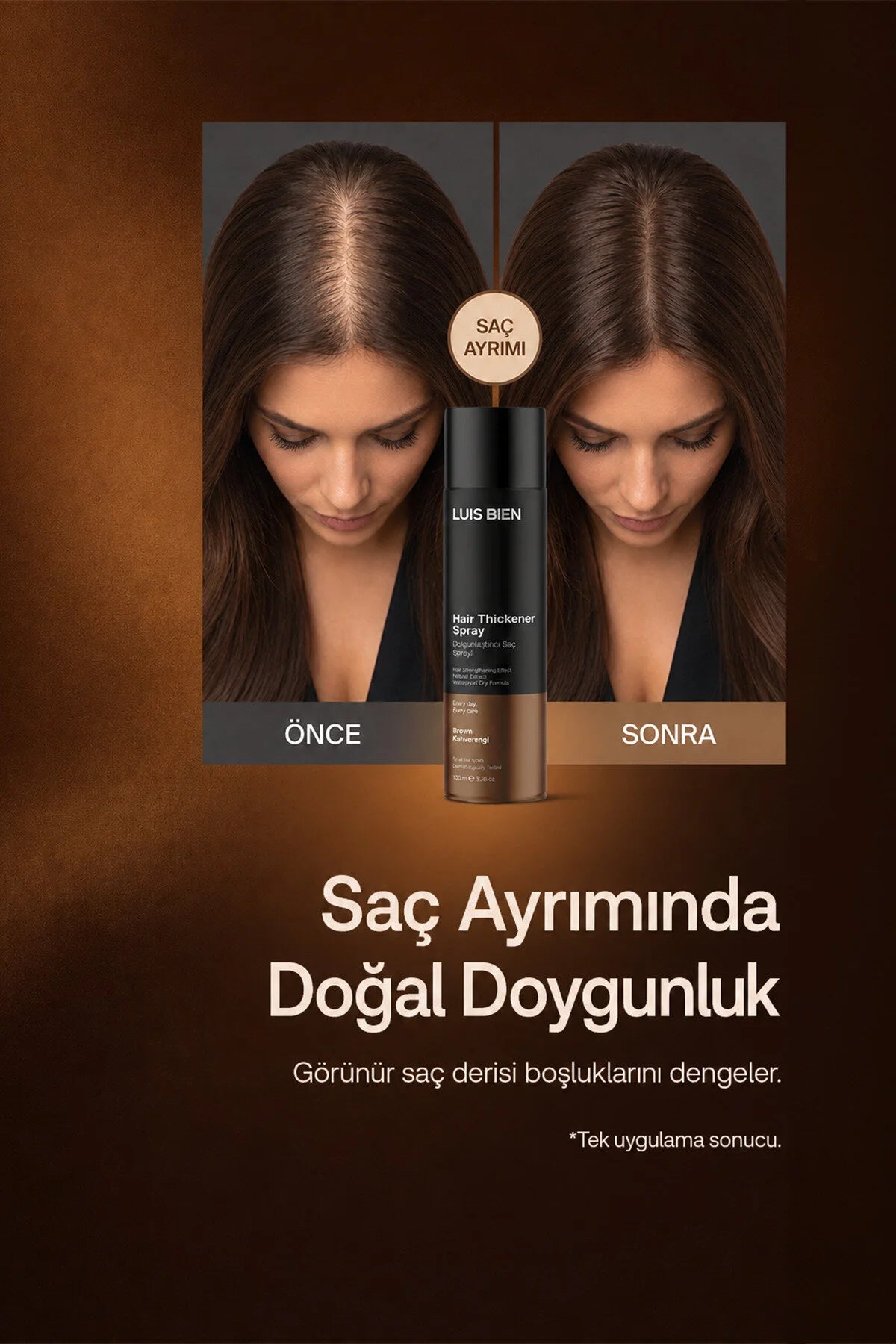 Luis Bien Hair Thickener Spray Brown – Haarverdikkende Spray – Bruin – Met Ginseng Extract & Provitamine B5 – 100 ml