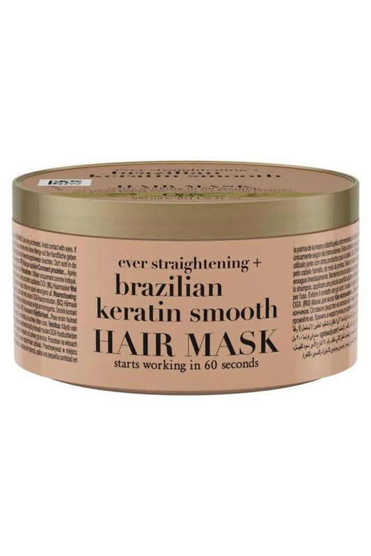OGX Haarmasker Brazilian Keratin Smooth Masker - Haarmasker Beschadigd Haar - Haarverzorging - Voor zijdezacht haar - Tegen beschadigd haar