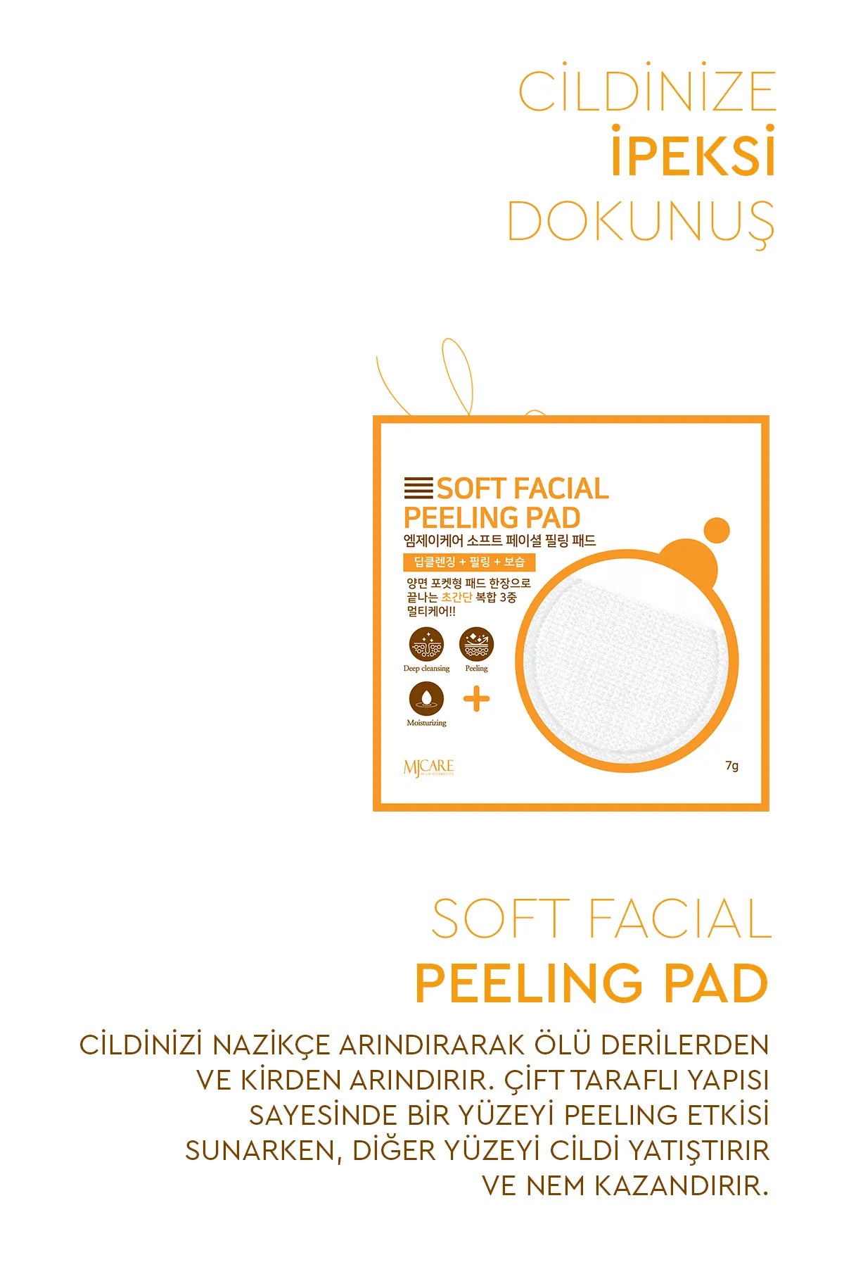 Mjcare Gezichtspeeling - Soft Facial Peeling Pad 3 stuks - Gezichtspeeling Pad Diepe reiniging (Deep cleansing) + Peeling + Hydratatie (Moisturizing) - Zachte gezichtspeelingpad met dubbelzijdig ontwerp - Alle huidtypen