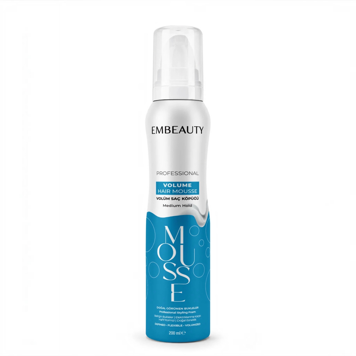 Embeauty Professional Volume Hair Mousse – Medium Hold – Volume & Flexibele Fixatie – Voor Krullen en Alle Haartypes – 200 ml