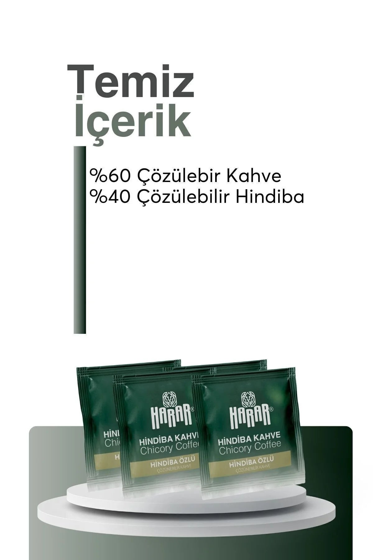 Harar Hindiba Kahve – Cichoreikoffie met Instant Koffie – Oplosbare Koffie – 30 Sachets x 3 g – 90 g