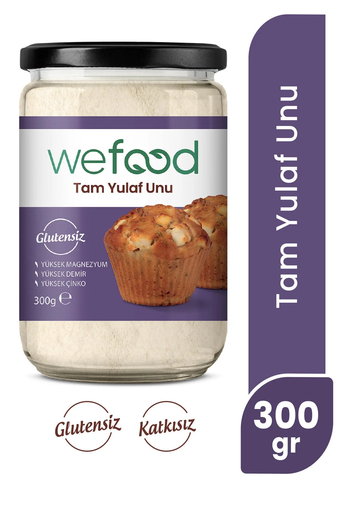 Wefood Volkoren Havermeel – Glutenvrij – Vezelrijk – Rijk aan Magnesium, IJzer & Zink – 300 g