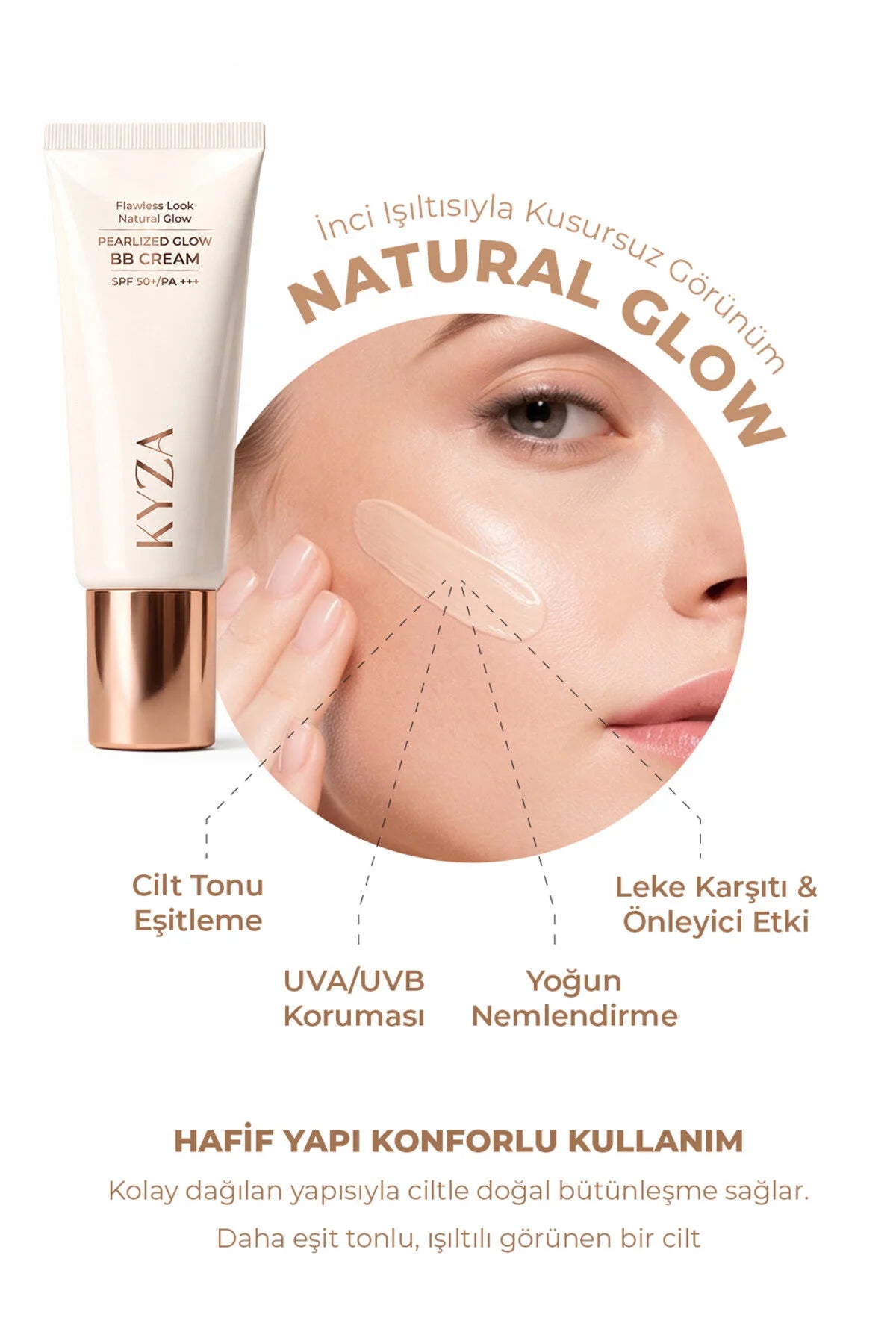 KYZA Pearlized Glow BB Cream SPF50+ PA+++ Light 30ml | Hydraterende BB Cream met Zonbescherming