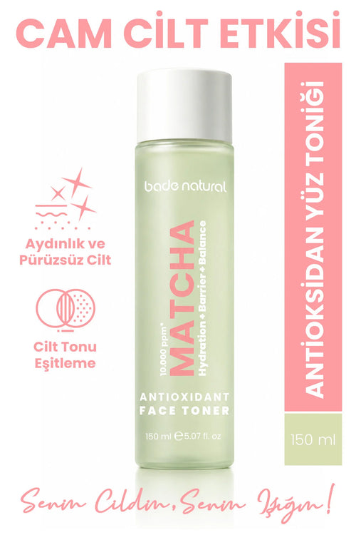 Bade Natural Matcha Antioxidant Face Toner 150 ml | Hydratatie & Huidbarrière Ondersteuning | Alcoholvrij & Vegan