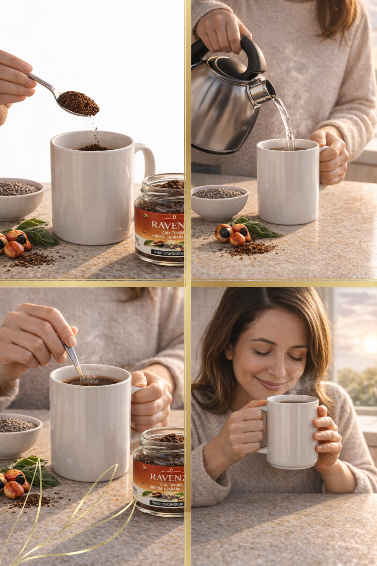 Ravenza Chicory (Hindiba) Koffie met Chiazaad & Guarana - Oploskoffie - 150 g