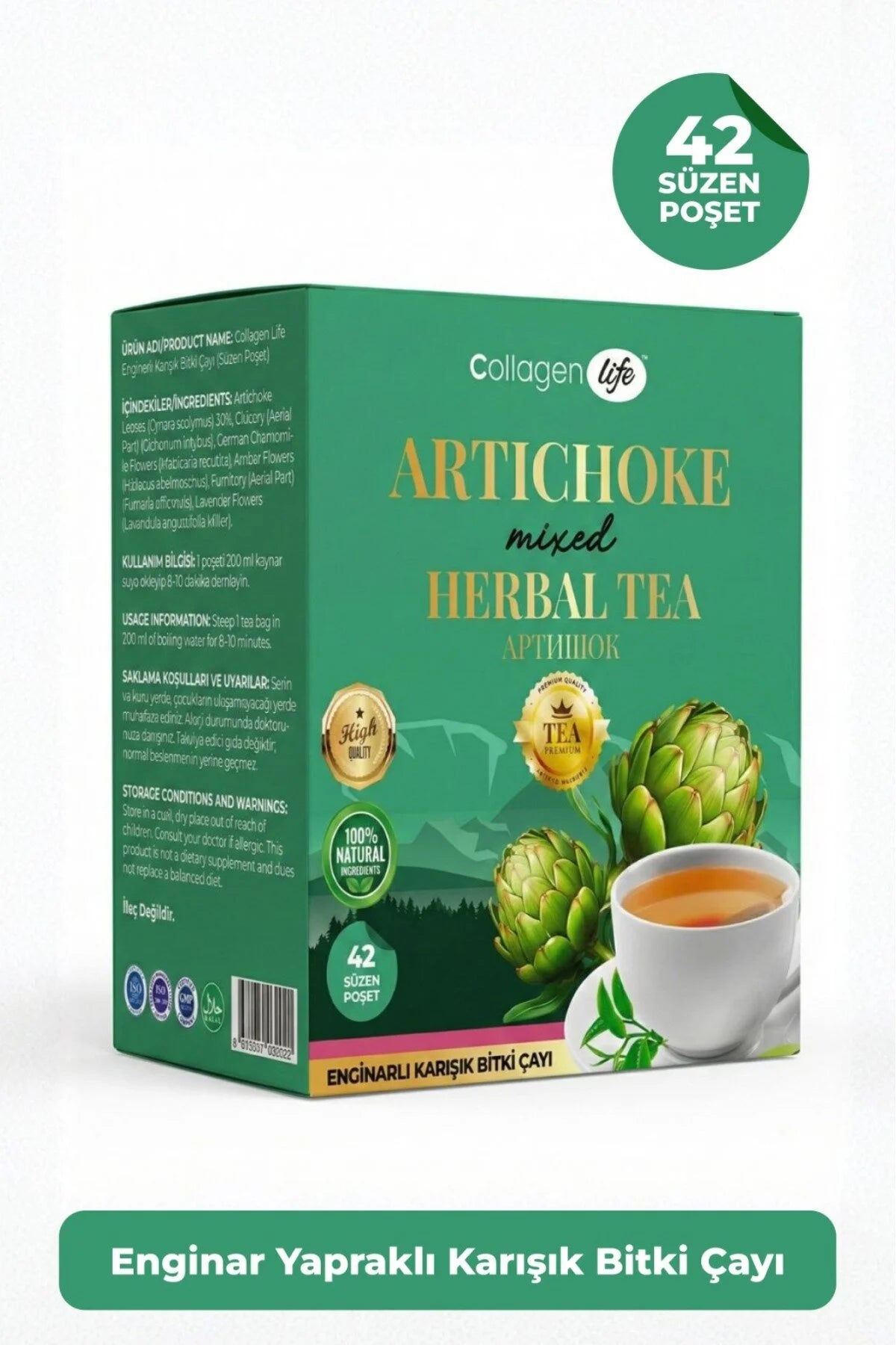 Collagen Life Artisjok Kruidenthee – Gemengde Kruidenthee met 30% Artisjokblad – 42 Theezakjes x 2 g – 84 g