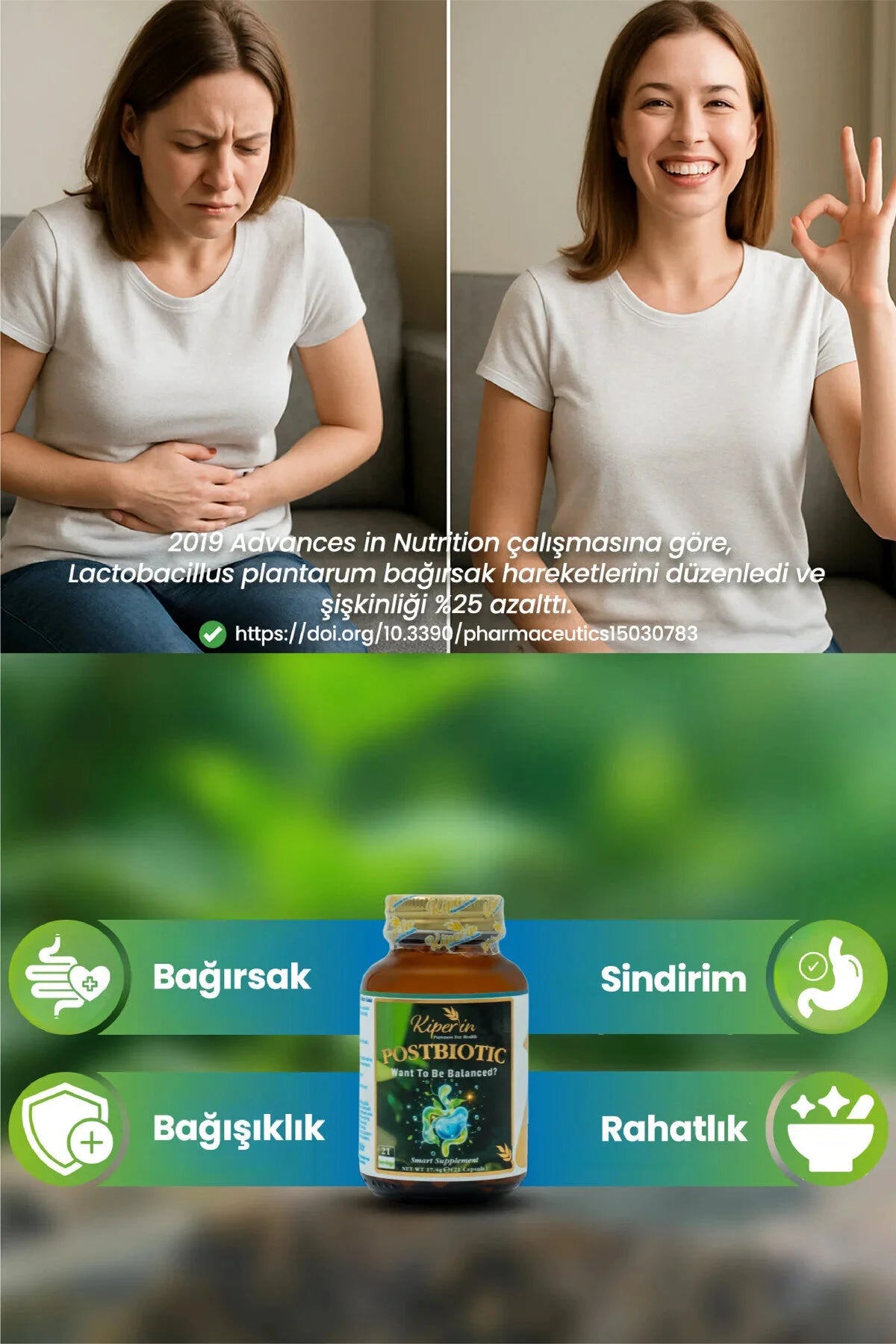 Kiperin Postbiotic 21 Capsules | Lactobacillus Rhamnosus & Lactobacillus Plantarum | 10 Miljard Postbiotische Micro-organismen per Dag