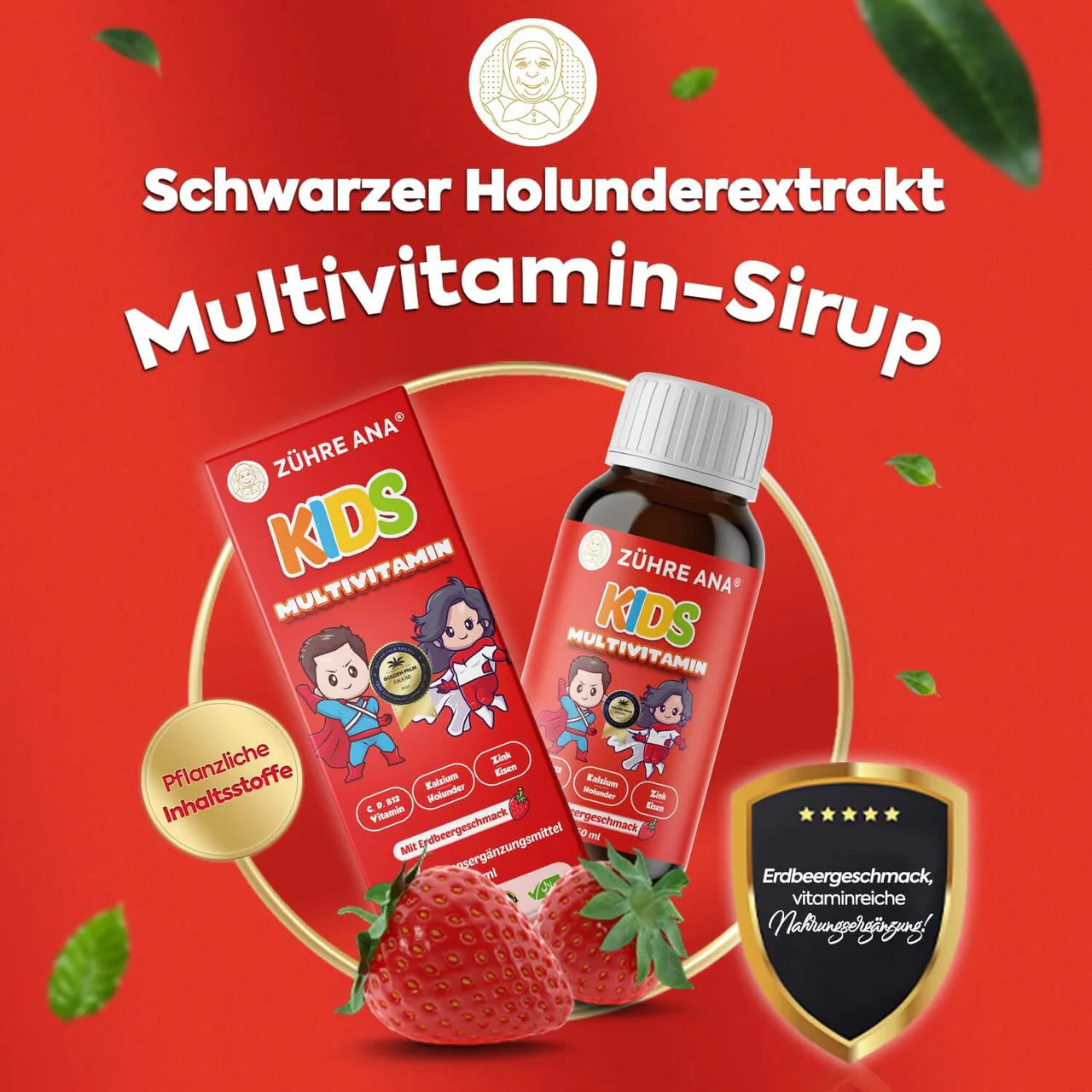 Zühre Ana Kids Multivitamin Siroop Aardbeiensmaak 150 ml
