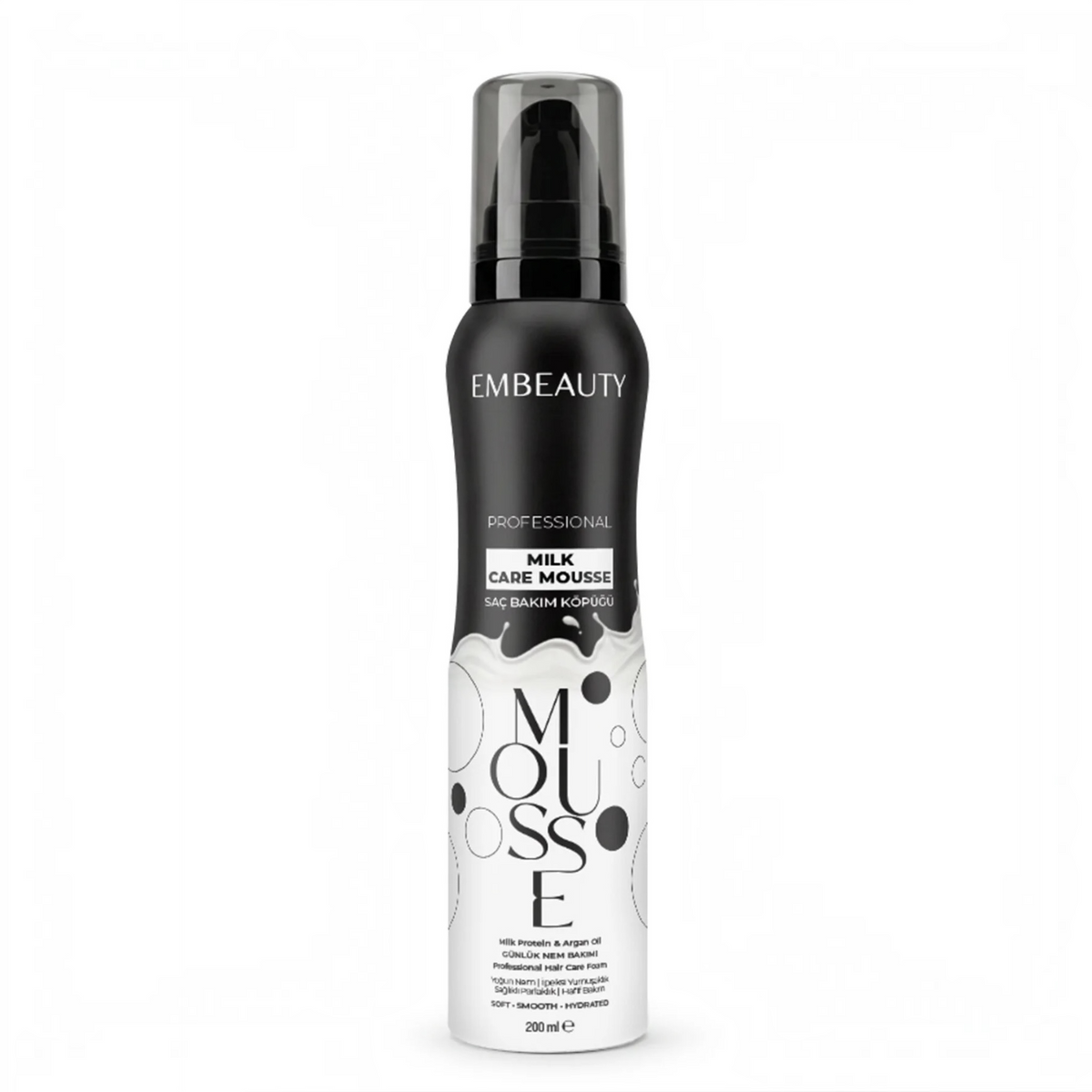 Embeauty Professional Milk Care Mousse – Haarverzorgingsmousse met Melkproteïne, Arganolie, Panthenol & Glycerine – Hydraterende Haarmousse – 200 ml