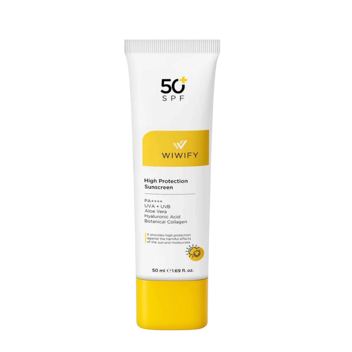 WIWIFY SPF 50+ Sunscreen 50ml | UVA & UVB Bescherming met Hyaluronzuur en Aloe Vera